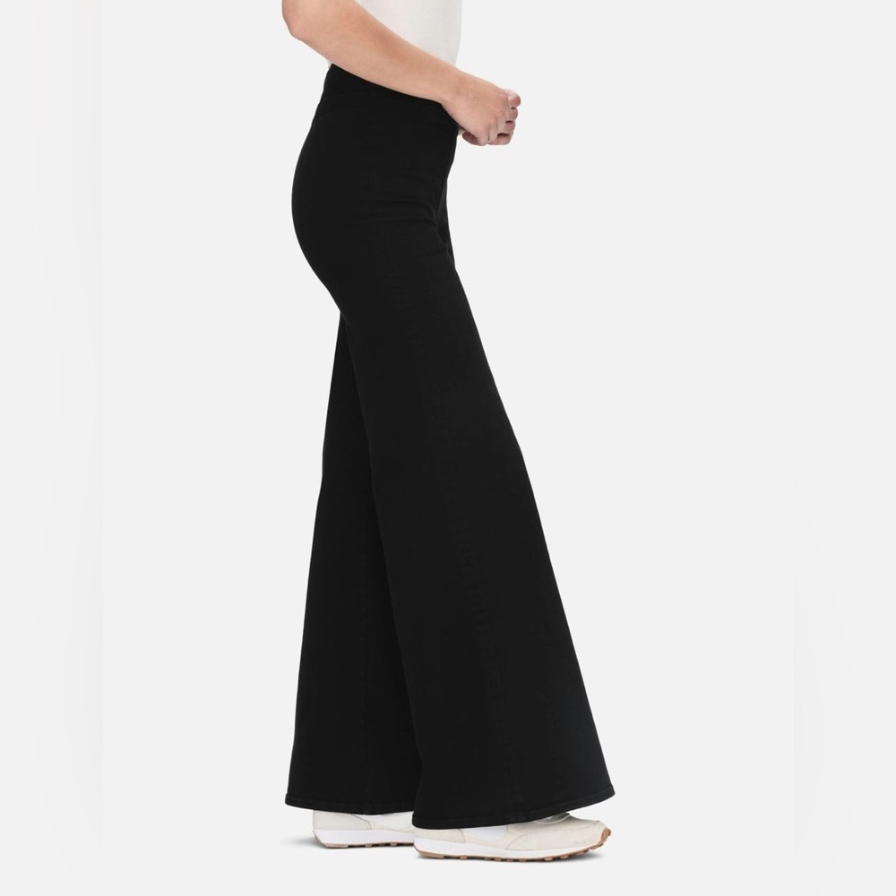 Frame The Jetset Wide Leg Sheen Noir Black SZ 2/ 30"-34" stretch pull on comfy - Picture 1 of 10
